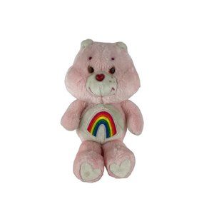 Care Bears Cheer Bear Plush 13" Pink Rainbow Stuffed Animal Toy Vintage TCFC